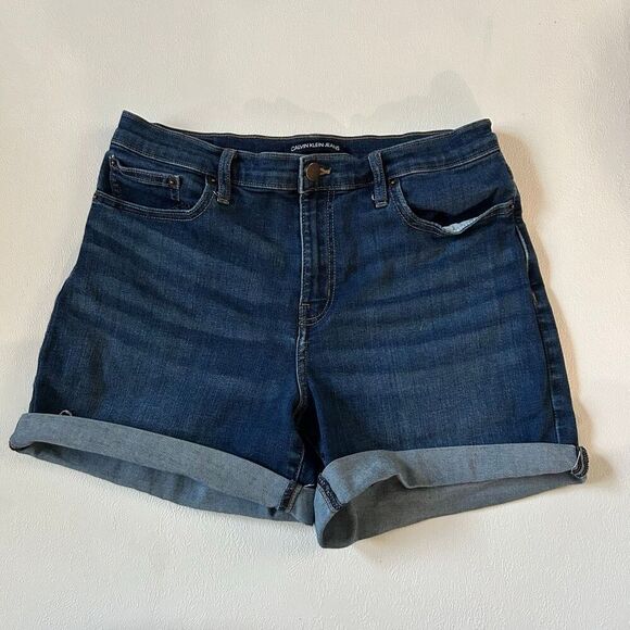 Calvin Klein Jeans Denim Cuffed Shorts Women’s Size 8 - Picture 1 of 7